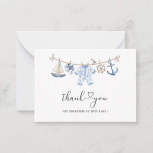 Tarjeta Pequeña Watercolor Elegante ahoy es una ducha de bebé de n