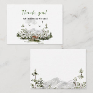 Tarjeta Pequeña Watercolor Elegante Woodland Animals Bridal Shower