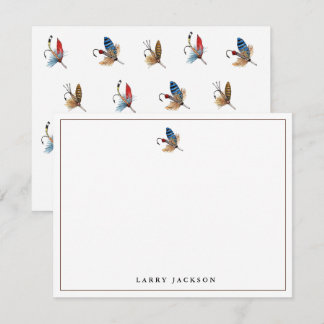 Tarjeta Pequeña Watercolor fishing hooks Flat