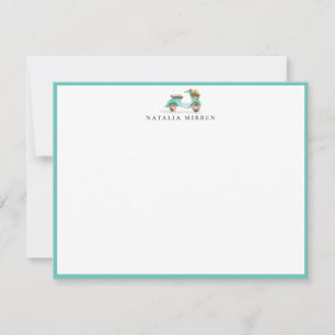 Tarjeta Pequeña Watercolor Floral Scooter
