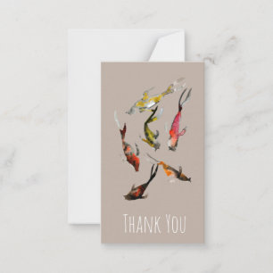 Tarjeta Pequeña Watercolor koi pez dorado rojo