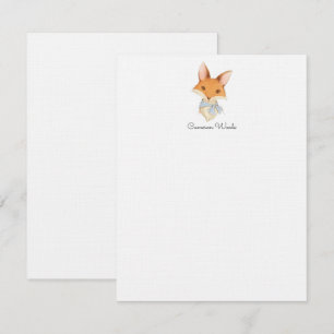 Tarjeta Pequeña Watercolor Little Woodland Fox Personalizado