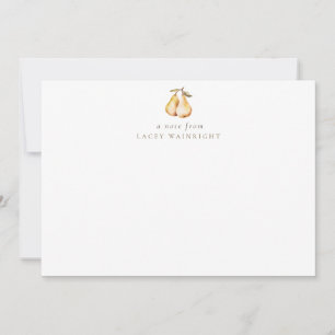 Tarjeta Pequeña Watercolor Pears Personaliza Stationery