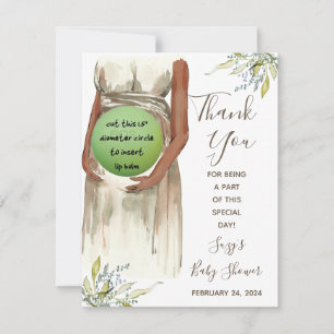 Tarjeta Pequeña Watercolor Pregnant Mom EOS Lip Balm Shower Favor