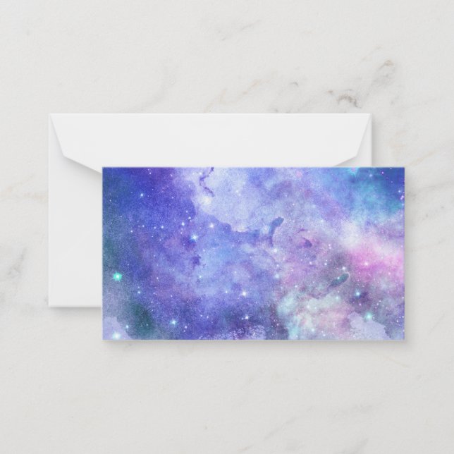 Tarjeta Pequeña Watercolor Starry Sky Space Lover Galaxy Stars (Anverso)
