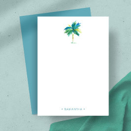 Tarjeta Pequeña Watercolor Tropical Palm Tree Personal