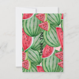 Tarjeta Pequeña Watercolor Watermelon Gracias