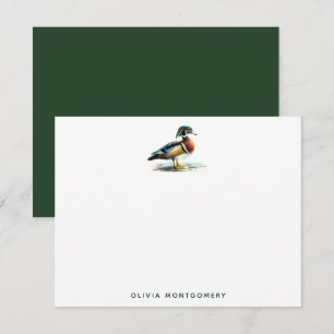 Tarjeta Pequeña Watercolor Wood Duck Ilustracion Personal
