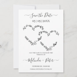 Tarjeta Pequeña Wedding Two Wildflowers Hearts for Wedding