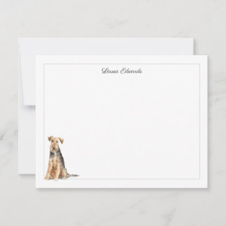 Tarjeta Pequeña Welsh Terrier Gray Border Personalized