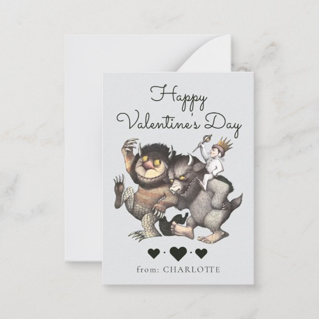 Tarjeta Pequeña Where The Wild Things Are Valentine Photo (Anverso)