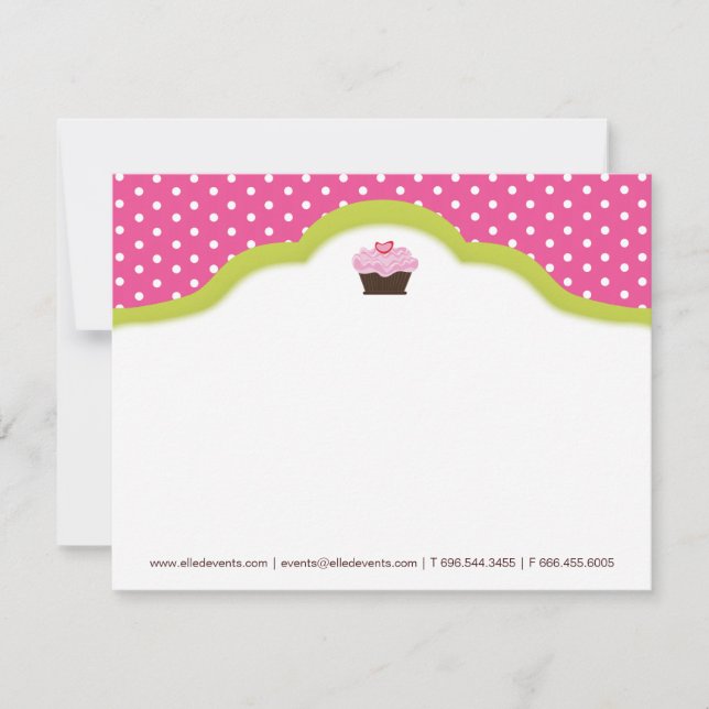Tarjeta Pequeña Whimsical Bakery | Cupakes Notecards (Anverso)