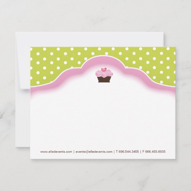 Tarjeta Pequeña Whimsical Bakery | Cupakes Notecards (Anverso)