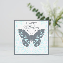 Tarjeta Pequeña Whimsical Butterfly Happy Birday