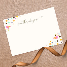 Tarjeta Pequeña Whimsical Gracias A Confetti Firma Script