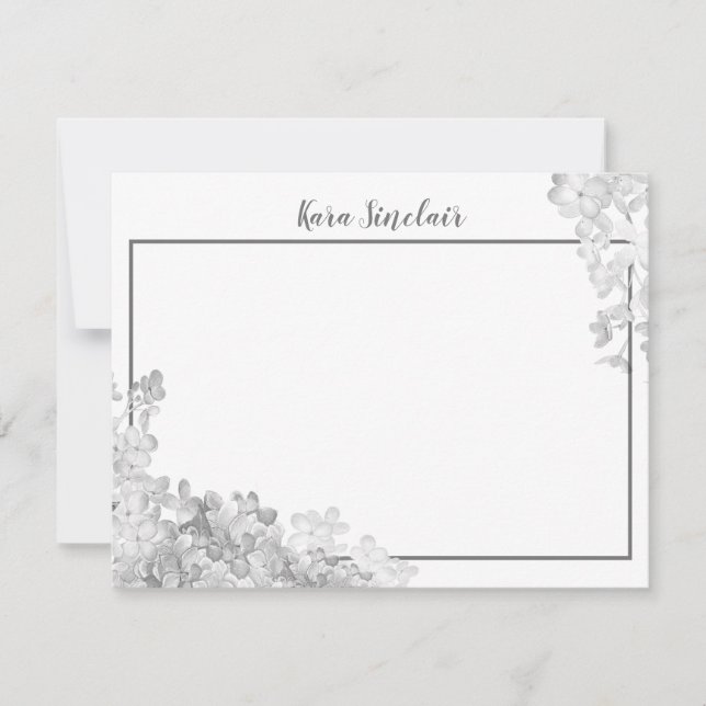 Tarjeta Pequeña Whimsical Grise Blossom (Anverso)