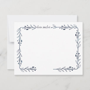 Tarjeta Pequeña Whimsical Simple Naval Berry Vine