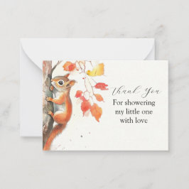 Tarjeta Pequeña Whimsical Squirrel Gracias