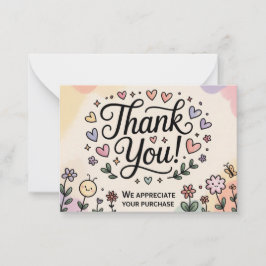 Tarjeta Pequeña Whimsical Thank You Card 