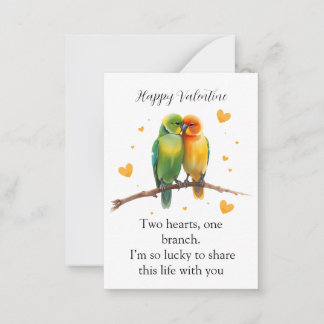 Tarjeta Pequeña Whimsical Watercolor Lovebirds