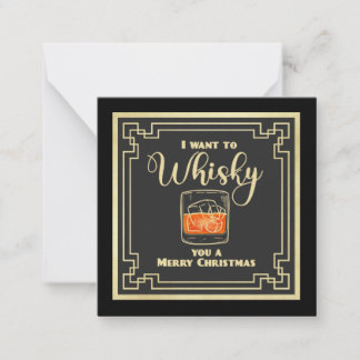 Tarjeta Pequeña Whisky Christmas Flat Note Card