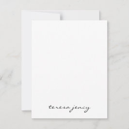 Tarjeta Pequeña White Script Monogram | Minimalist Modern Design