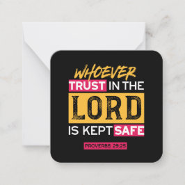 Tarjeta Pequeña Whoever Trusts in the Lord Is Kept Safe Quote