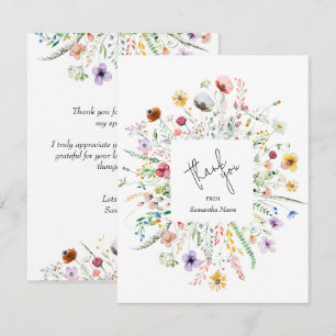 Tarjeta Pequeña Wildflower Baby Shower Gracias