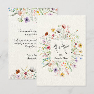 Tarjeta Pequeña Wildflower Baby Shower Gracias