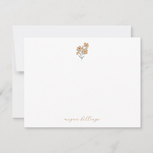 Tarjeta Pequeña Wildflower Personalized Notecards - Thank You Card (Anverso)