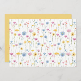 Tarjeta Pequeña Wildflowers Floral Botanical Note Card