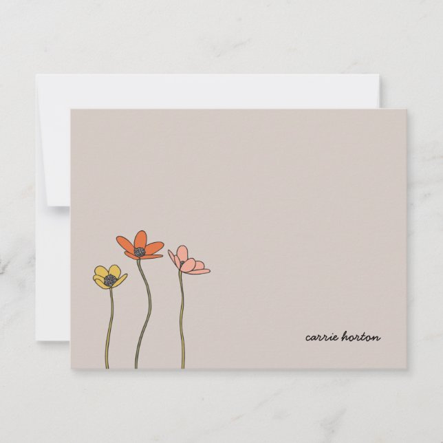 Tarjeta Pequeña Wildflowers Stationery (Anverso)