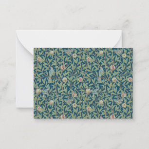 Tarjeta Pequeña William Morris "Ave y granada"