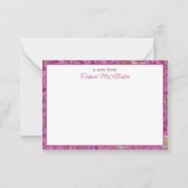 Tarjeta Pequeña William Morris, Aves rosadas calientes y Pommegren