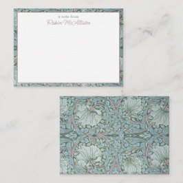 Tarjeta Pequeña William Morris, Pimpernel - Aqua Green Floral