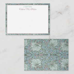 Tarjeta Pequeña William Morris, Pimpernel - Aqua Green Floral