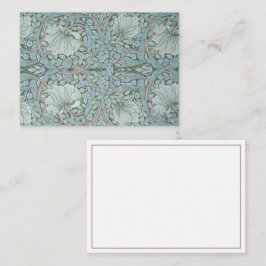 Tarjeta Pequeña William Morris, Pimpernel - Aqua Green Floral