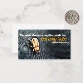 Tarjeta Pequeña William Shakespeare cita Inspiradora "esperanza"