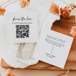 Tarjeta Pequeña WILLOW Modern Share the Love QR Code Table Cards