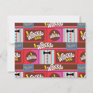 Tarjeta Pequeña Willy Wonka Candy Pattern