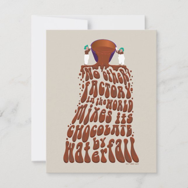 Tarjeta Pequeña Willy Wonka Chocolate Waterfall Typography (Anverso)