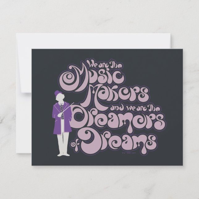 Tarjeta Pequeña Willy Wonka - Fabricantes de música, soñadores de  (Anverso)