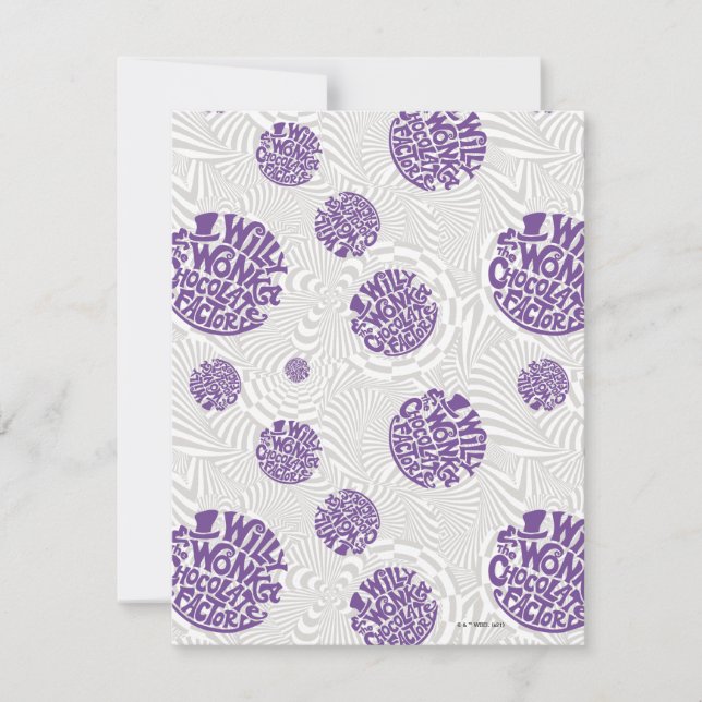 Tarjeta Pequeña Willy Wonka Logo Psychedelic Graphic (Anverso)
