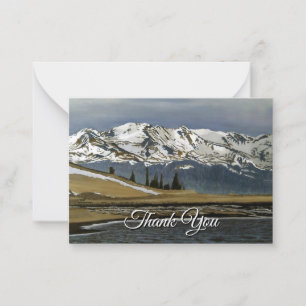 Tarjeta Pequeña Winter Leadville Colorado en blanco gris azul