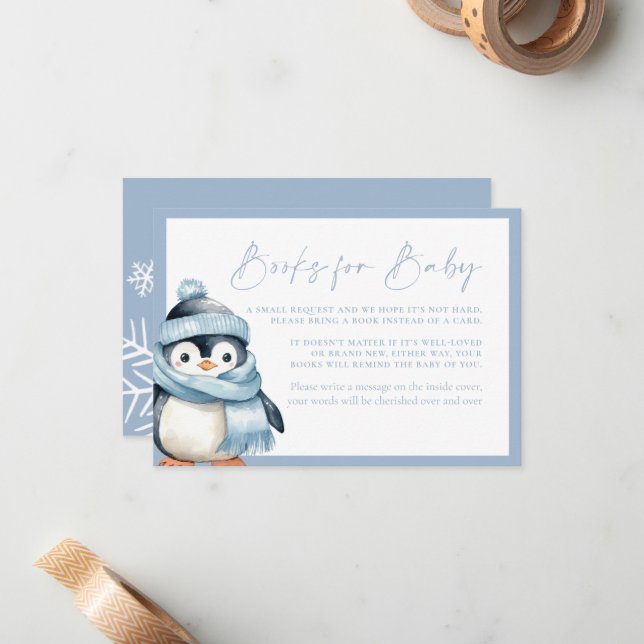 Tarjeta Pequeña Winter Wonderland Blue Penguin Books para la tarje (Anverso/Reverso In Situ)