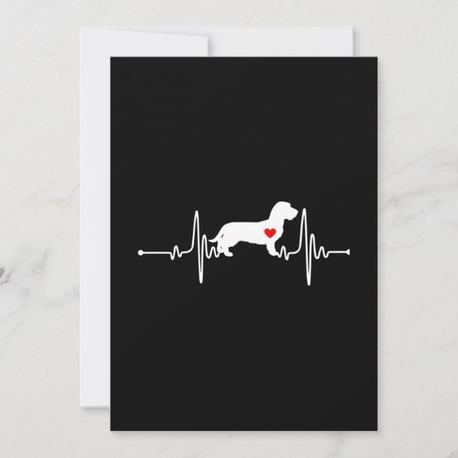Tarjeta Pequeña Wirehaired Dachshund dog heartbeat (Anverso)