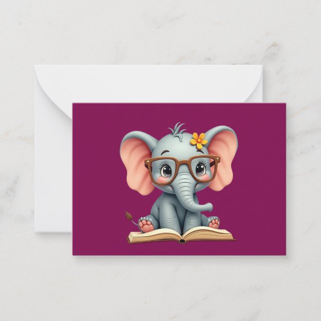 Tarjeta Pequeña Wise Baby Elephant (Anverso)