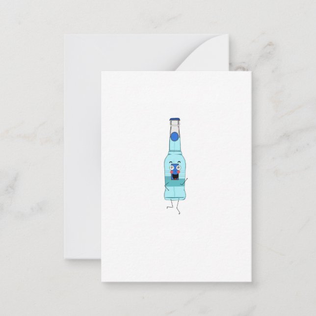 Tarjeta Pequeña WKD Azul, bebida, lindo (Anverso)