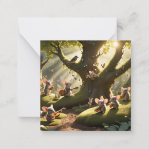 Tarjeta Pequeña Woodland Faerie Musical Mice