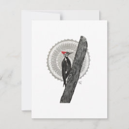 Tarjeta Pequeña Woodpecker Mandala